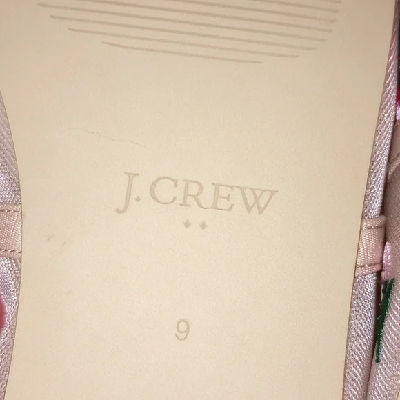 NWT J. Crew Mesh Embroidered Mary Jane Flats Blush 9 - Picture 7 of 8